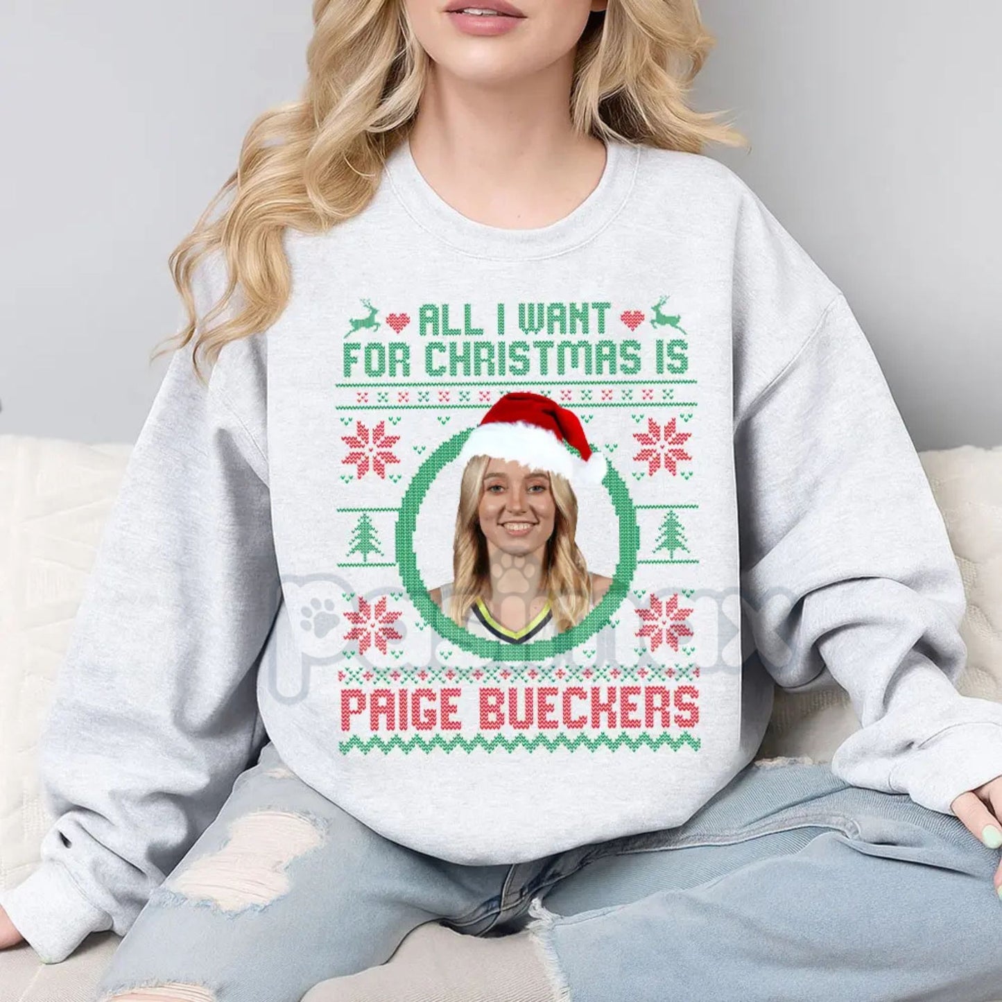 "All I Want For Christmas Is Paige Bueckers" Sweatshirt | UConn Huskies Basketball Fan Gift | Women's College B-Ball Crewneck