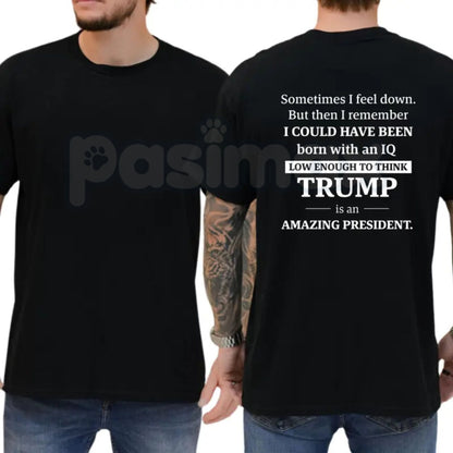 Funny "Sometimes I Feel Down But Then I Remember" T-Shirt – Liberal Democrat Graphic Tee