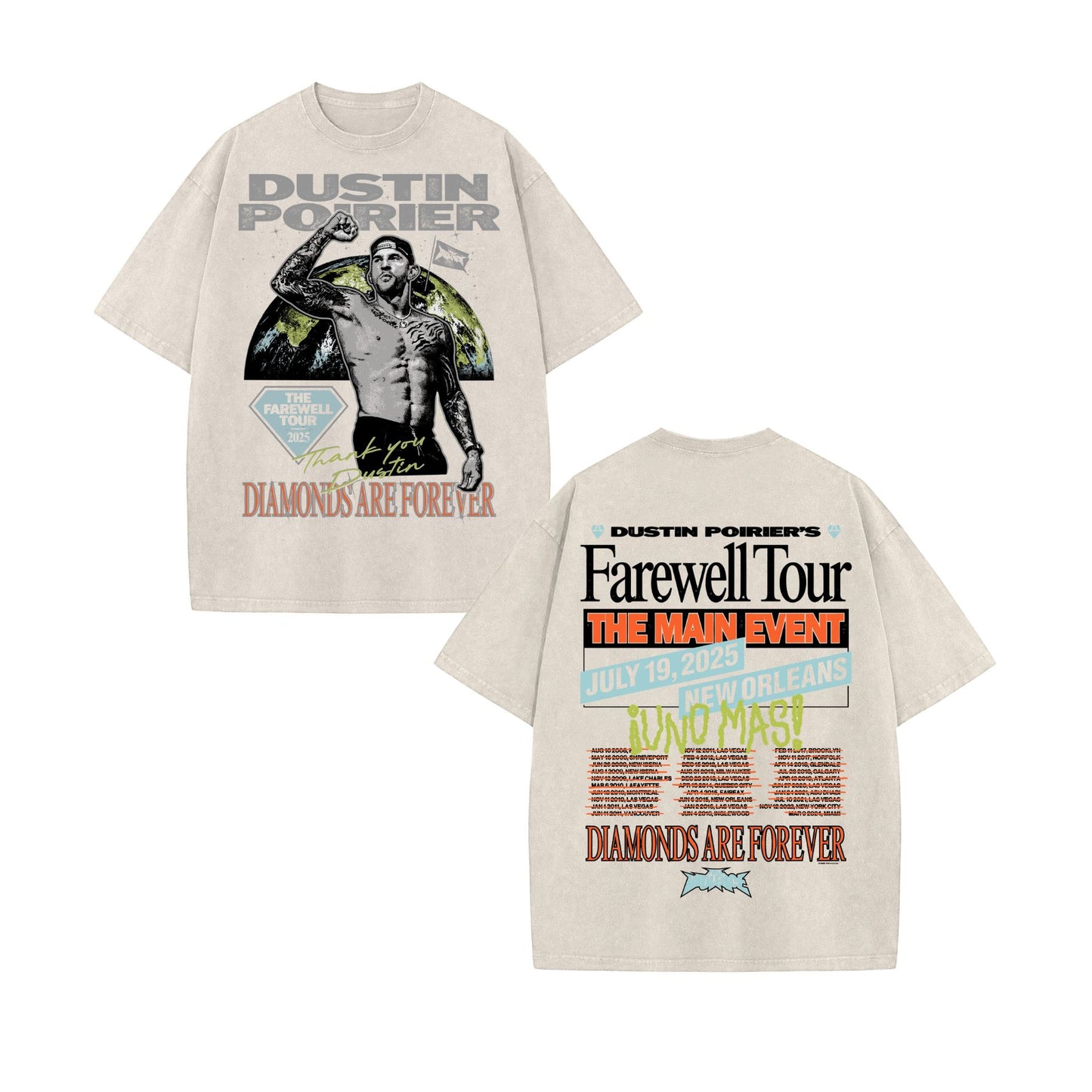 Dustin Poirier The Farewell Tour T-Shirt – Vintage Washed Cotton, UFC Tribute Tee
