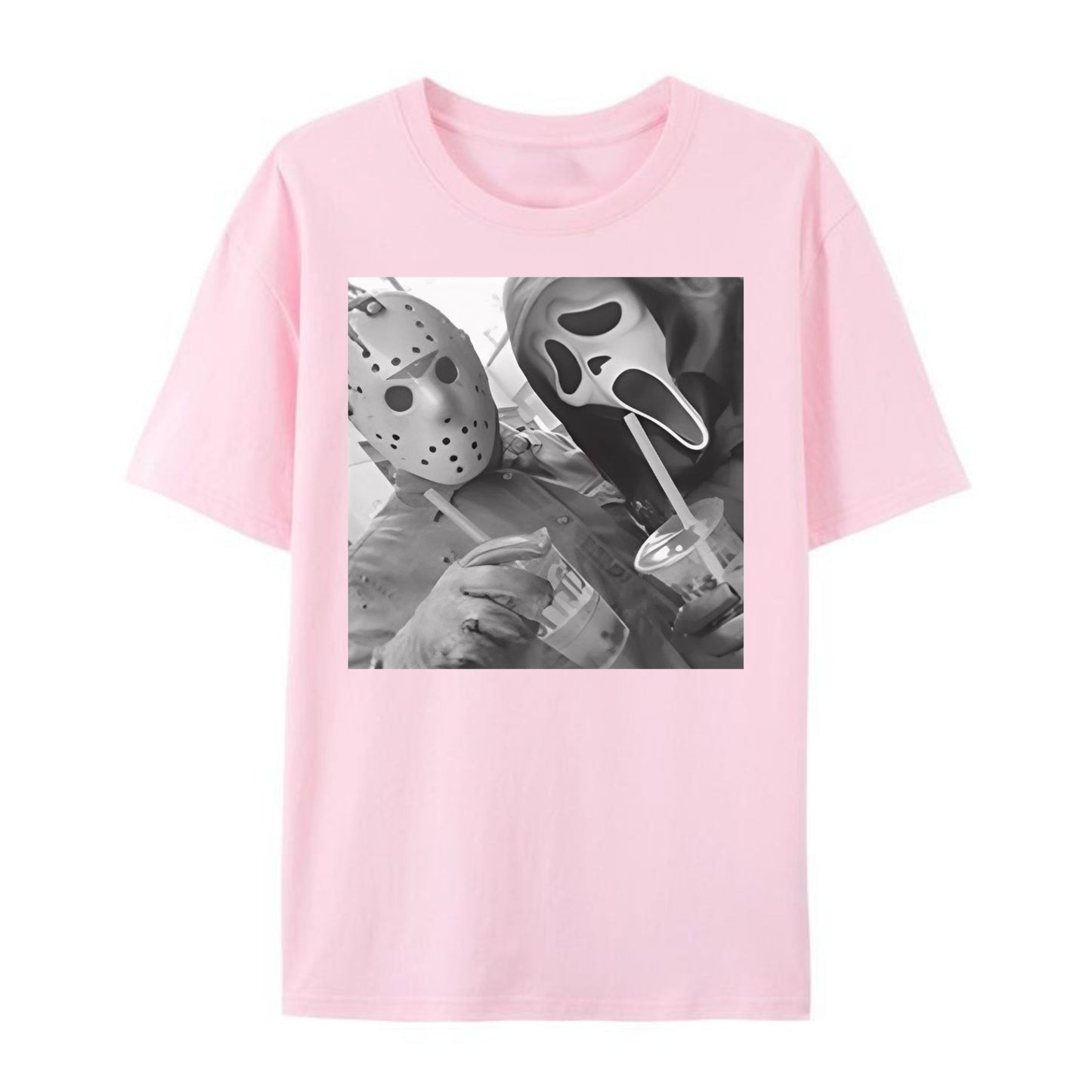 JASON & GHOSTFACE T-Shirt - Y2K 90s Graphic, Funny Halloween Tee, Unisex Horror Movie Shirt for Him & Her