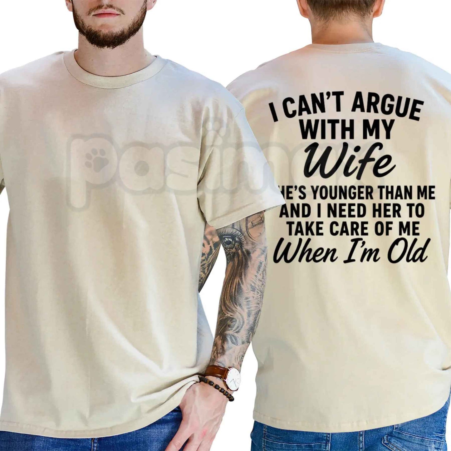 I Can't Argue With My Wife She's Younger Than Me T-Shirt – Funny Husband Marriage Humor Unisex Tee
