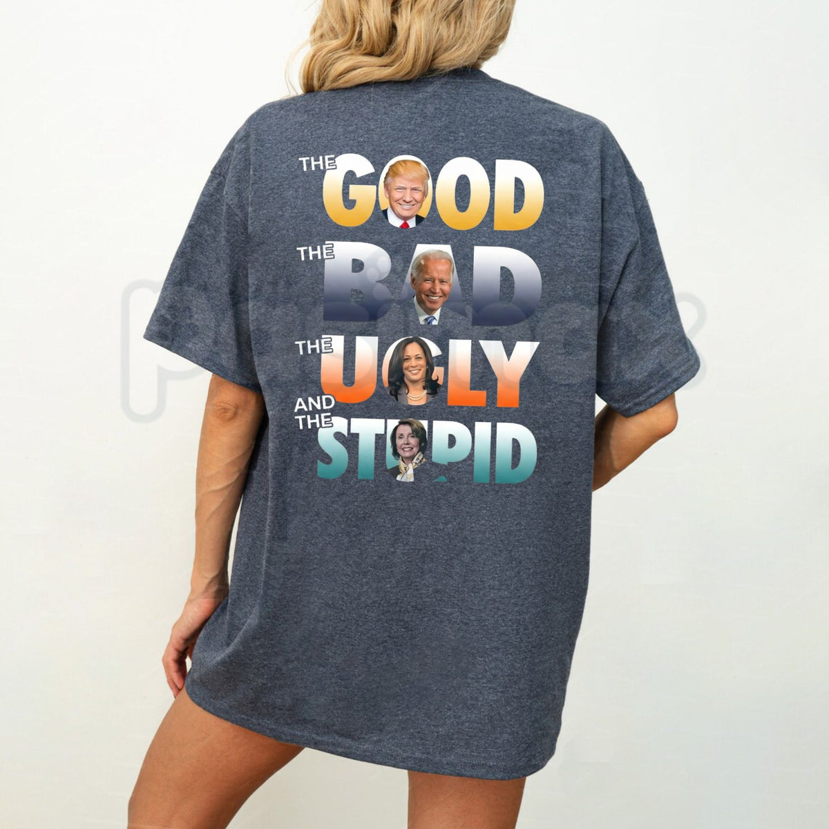 Funny The Good Trump The Bad Biden The Good The Bad The Ugly Lightweight Cotton T-Shirt