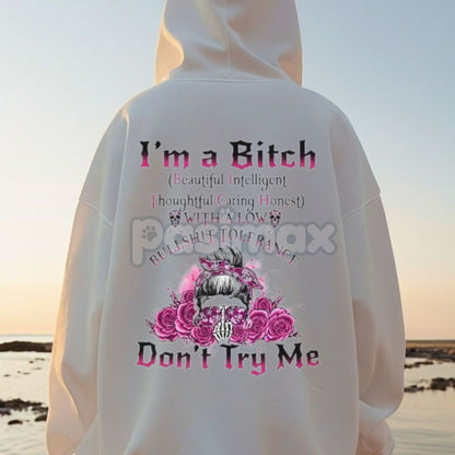 Generation Skull Hoodie – "Don't Try Me I'm The Bitch" Gen X Pullover, Attitude Apparel