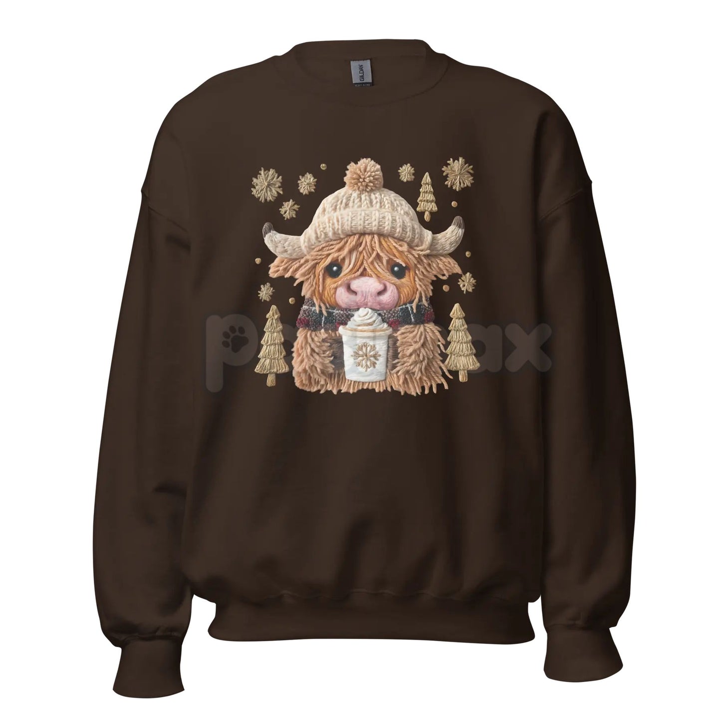 Hazel the Highland Cow Crewneck Sweatshirt | Cute Hairy Coo Graphic Top | Farm Animal Unisex Sweater