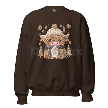Hazel the Highland Cow Crewneck Sweatshirt | Cute Hairy Coo Graphic Top | Farm Animal Unisex Sweater