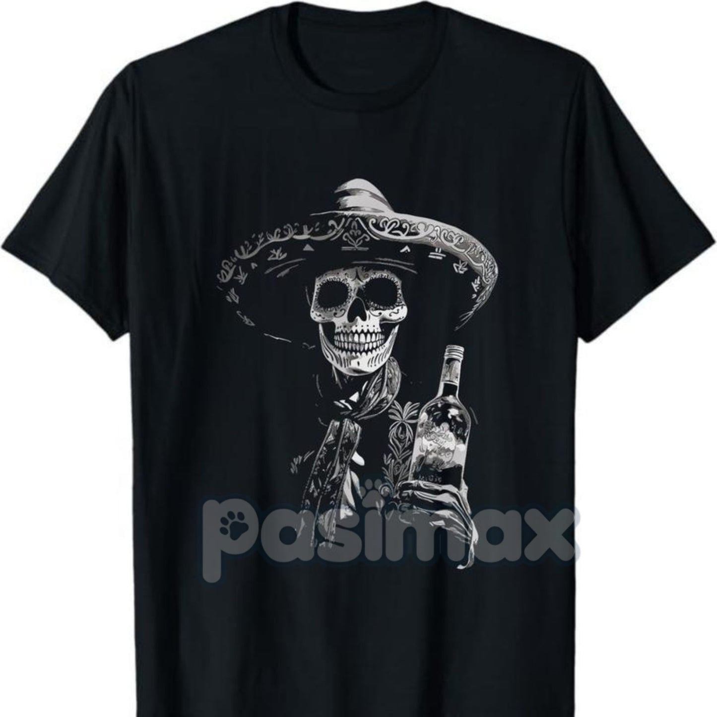 Vintage Skeleton Tequila T-Shirt - Dia De Los Muertos Apparel, Day of the Dead Mexican Skull Tee