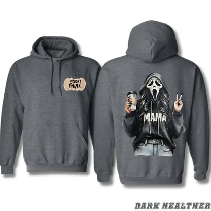 Spooky Mama Coffee Ghost Hoodie – Cozy Unisex Pullover for Moms, Fun Halloween Design, Perfect for Fall, Pumpkin Patch & Trick or Treating