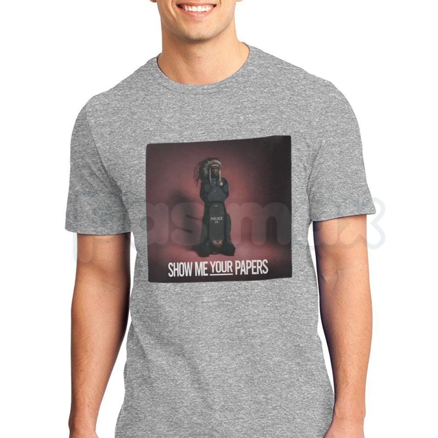 "Show Me Your Papers" Political T-Shirt – Sarcastic Immigrant Rights Civil Liberties Graphic Tee