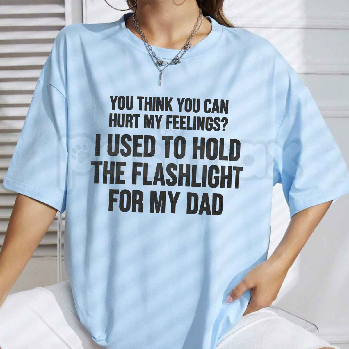 Dad's Flashlight Helper T-Shirt – Funny DIY Garage Humor Unisex Tee