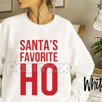 Santa's Favorite Ho Vintage Christmas Sweatshirt | Retro Pinup Style Holiday Jumper | Naughty & Nice Xmas Gift