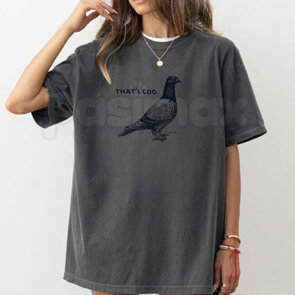 Comfort Colors® That's Coo Funny Pigeon T-Shirt – Retro Urban Bird Graphic Tee, Sarcastic Pun Unisex Top & Gift
