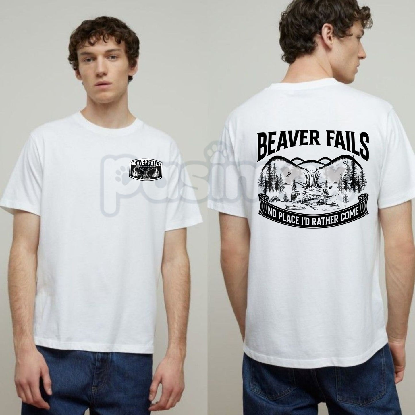 "Beaver Falls" Funny Men's T-Shirt – Humorous Vintage Style Graphic Tee, Premium 100% Cotton Casual Menswear, Soft Lived-In Heavyweight Crewneck Top, Made in USA
