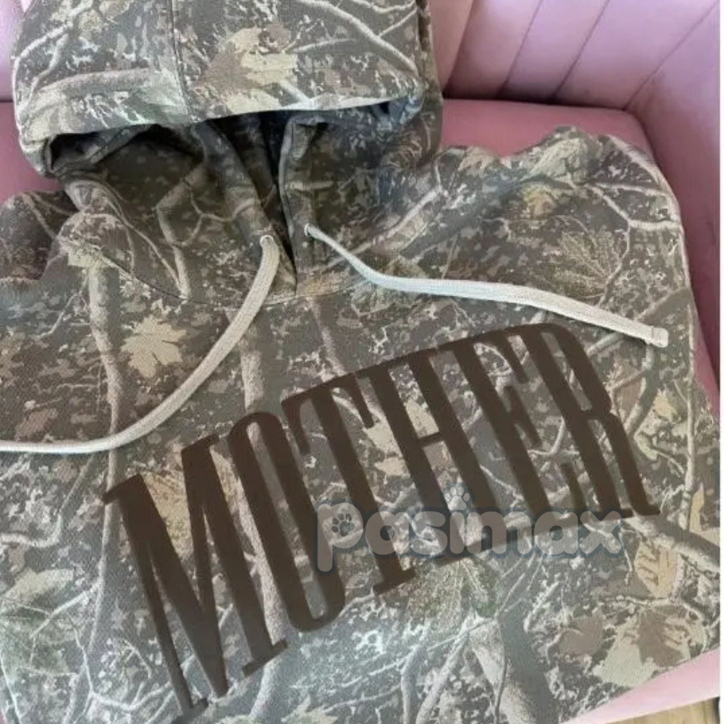 Core Camo Hoodie with MOTHER Graphic – Bold Unisex Streetwear Pullover, Classic Camouflage