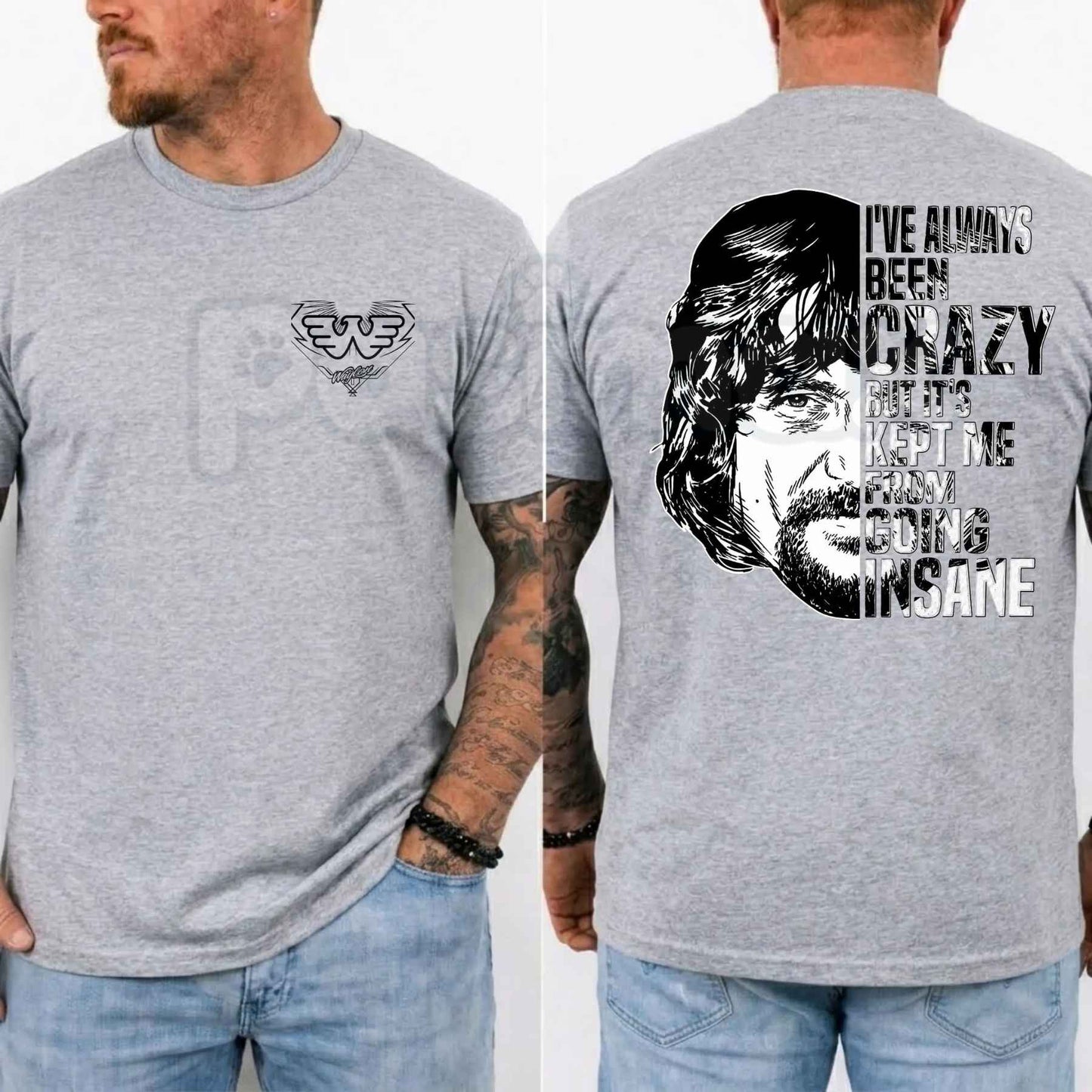 Waylon Jennings Ive Always Been Crazy T Shirt – Vintage Country Music Graphic Tee, Outlaw Americana Unisex Classic Honky Tonk Cotton Shirt