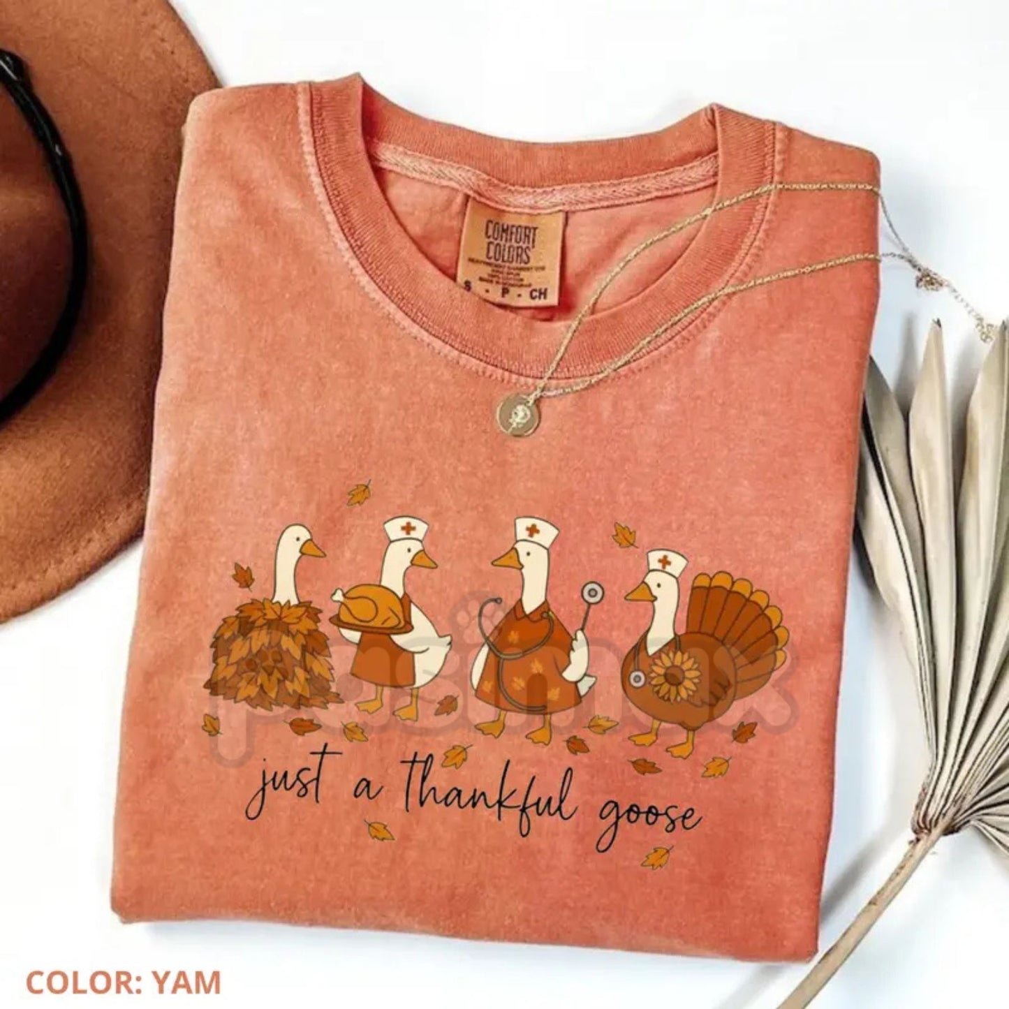 Comfort Colors® 'Thanksgiving Nurse - Goose Is Loose' T-Shirt – Funny Holiday RN Apparel, Whimsical Comfort Tee