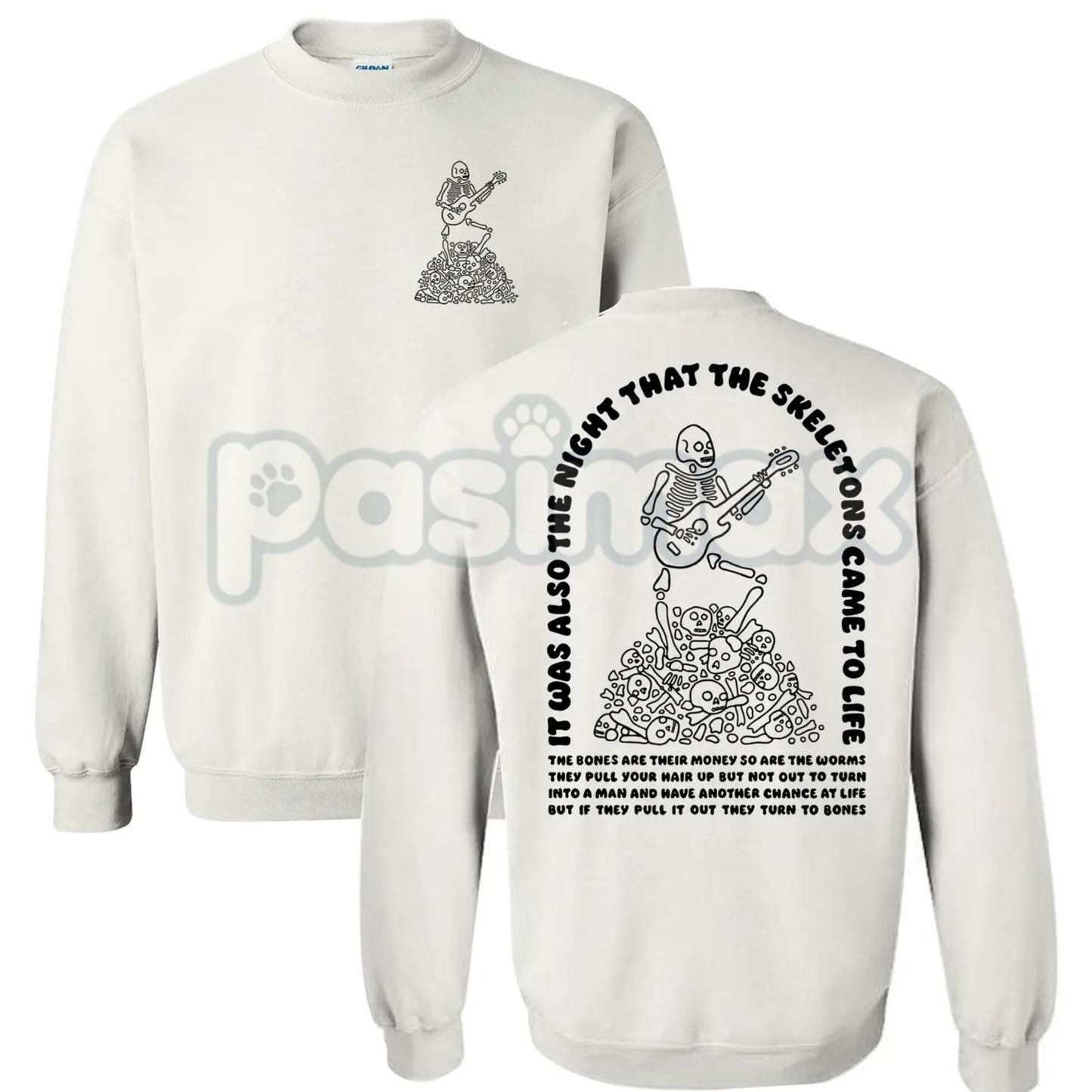 The Night That The Skeletons Came To Life Unisex Sweatshirt | Absurdist Spooky Cute Jumper | Niche Meme Apparel Gift