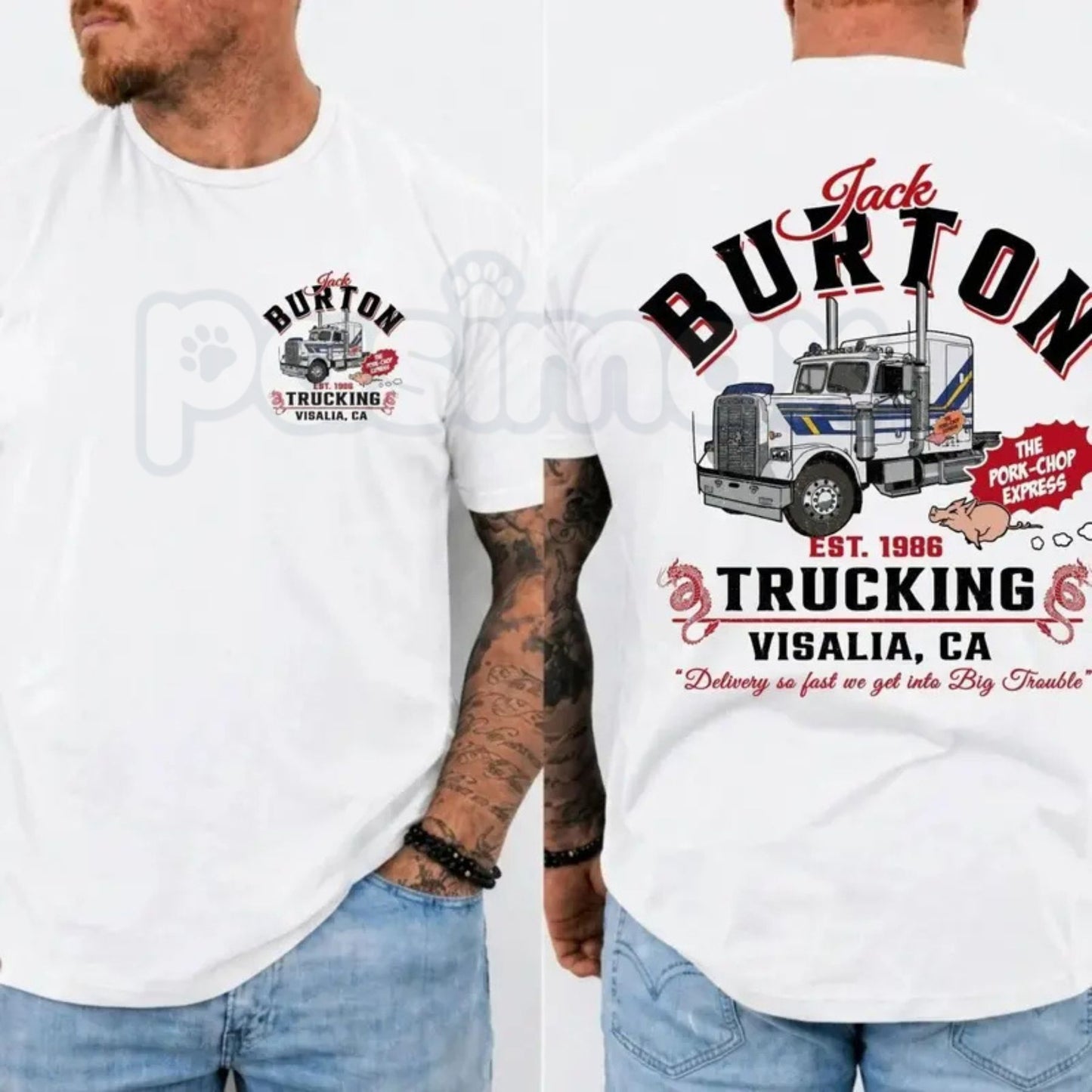 Vintage Jack Burton Pork-Chop Express T-Shirt – Big Trouble in Little China Cult Movie Graphic Apparel