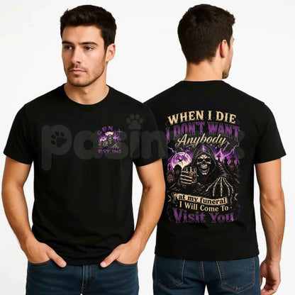 Chaosmoda Generation X When I Die Custom Year Skull T-Shirt – Sarcastic Gen X Graphic Unisex Tee