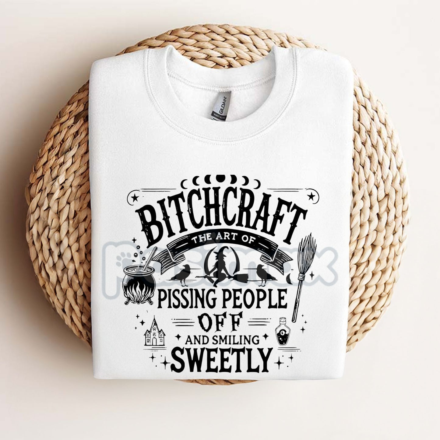 Bitchcraft Adult Humor Casual T-Shirt - Softstyle Halloween Unisex Tee, Witchy Slogan Shirt