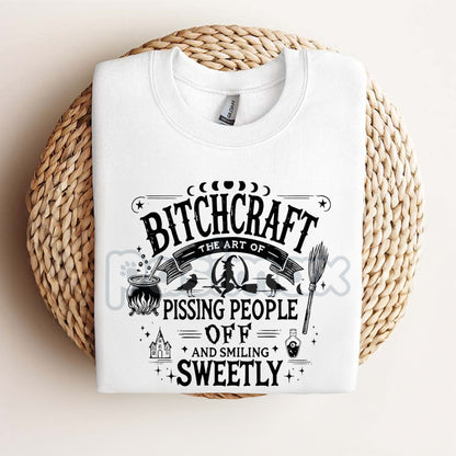 Bitchcraft Adult Humor Casual T-Shirt - Softstyle Halloween Unisex Tee, Witchy Slogan Shirt