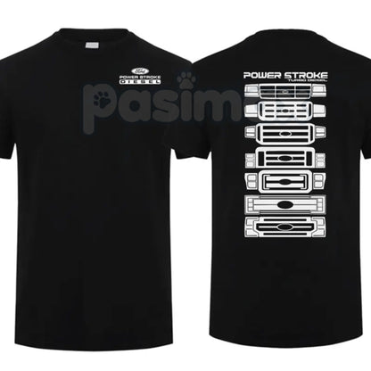 Power Stroke Evolution 2-Sided T-Shirt - Ford Diesel History Graphic Tee, Performance Truck Enthusiast Shirt, 7.3L 6.7L Evolution Apparel