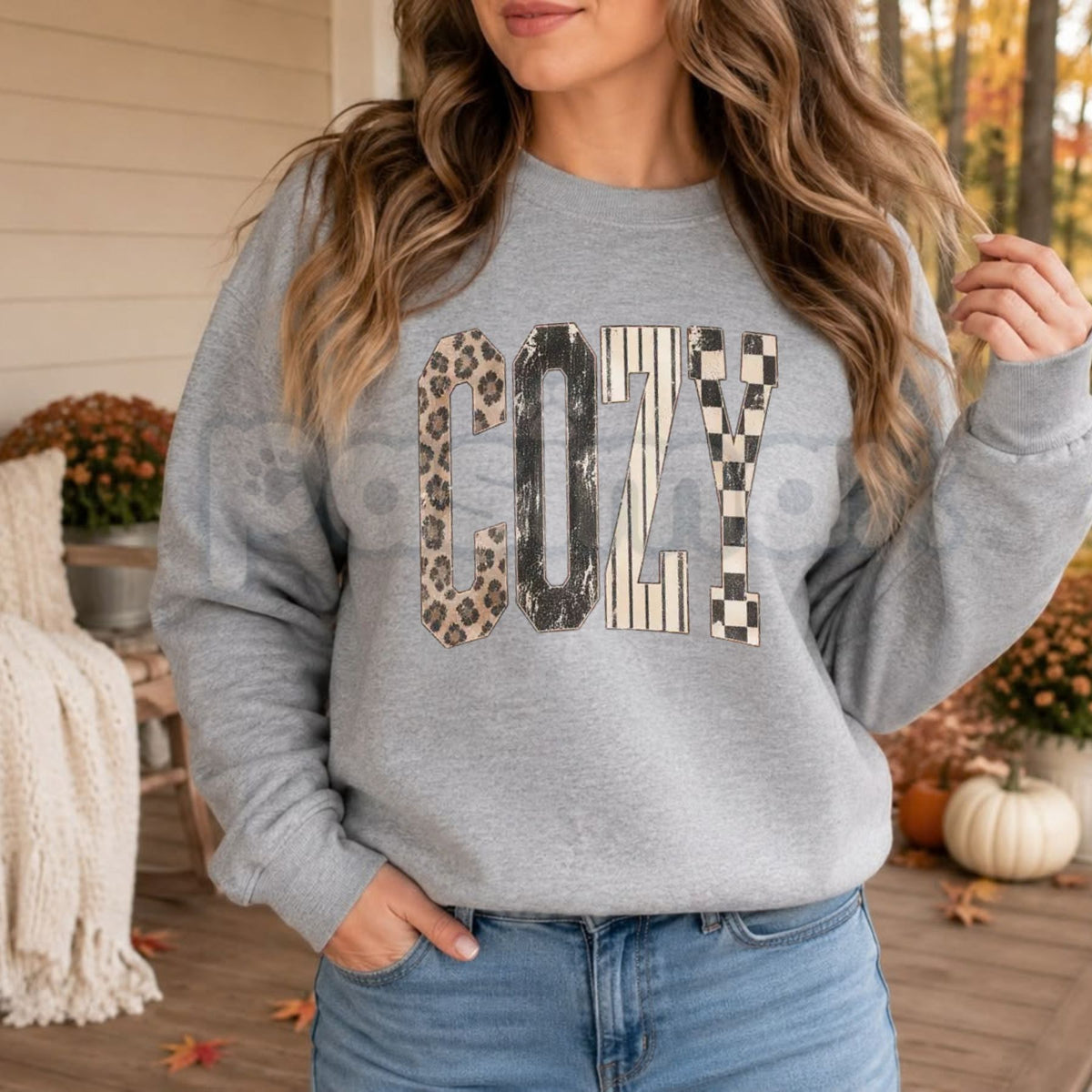 Leopard Stripe Mama Wifey Sweatshirt | Trendy Women's Graphic Crewneck