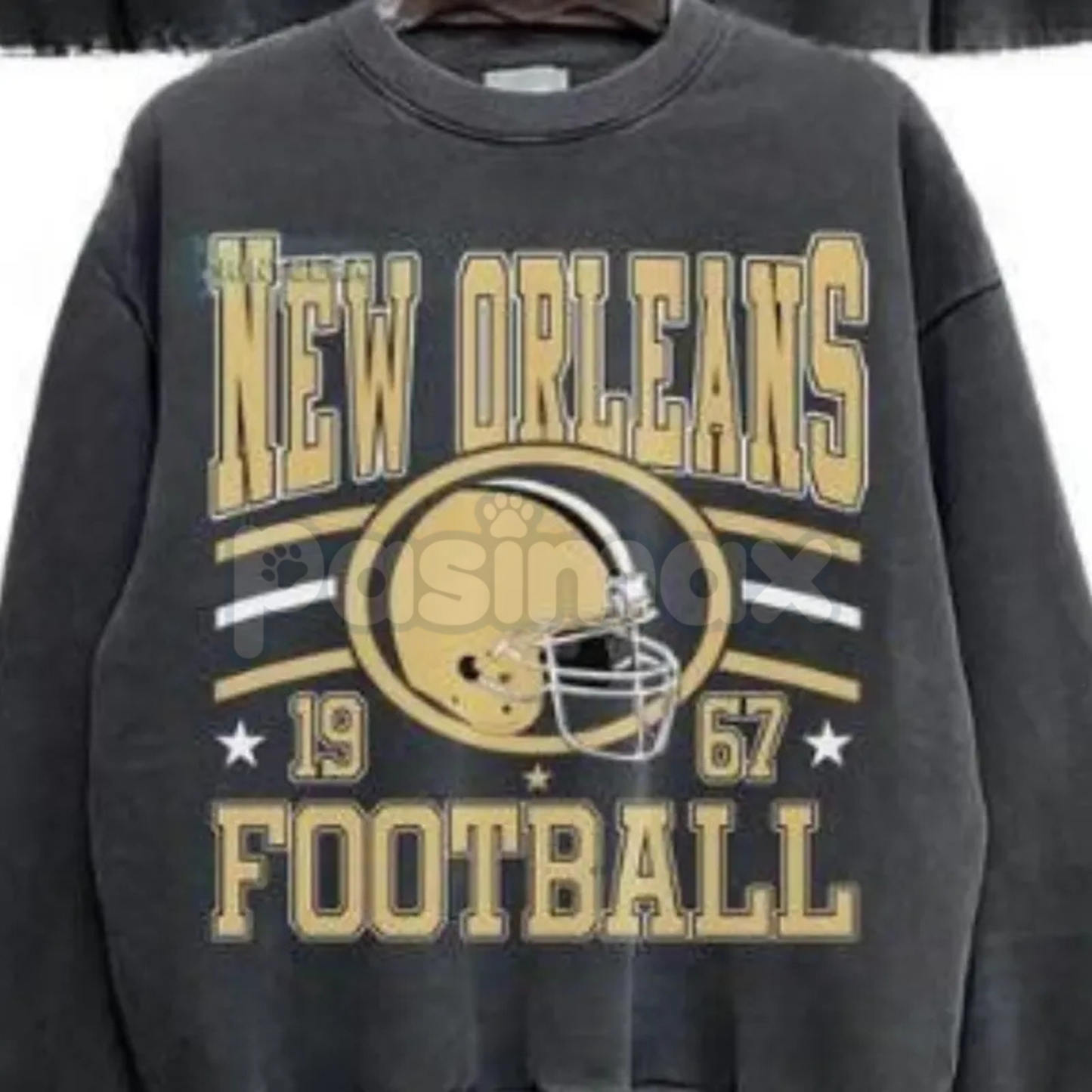 New Retro Style Varsity All Team Football Sweatshirt – Vintage Fan Crewneck