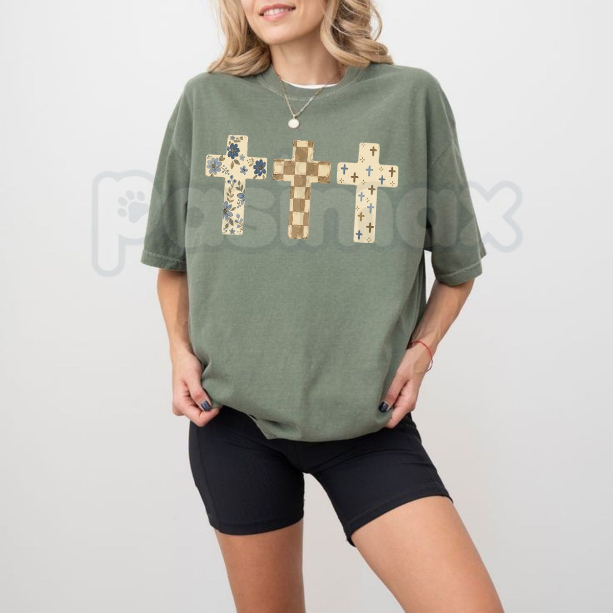 Comfort Colors® Vintage Floral Crosses Christian Aesthetic T-Shirt – Retro Faith Graphic Tee, Botanical Cottagecore Unisex Top & Faith Gift