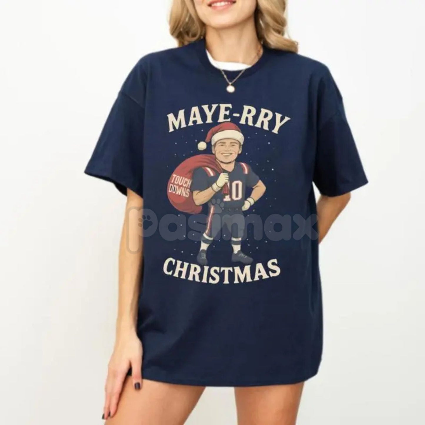 Drake Maye New England Christmas T-Shirt - Patriots Unisex XMAS Gift, New England Football Tee, Casual NFL Fan Merch