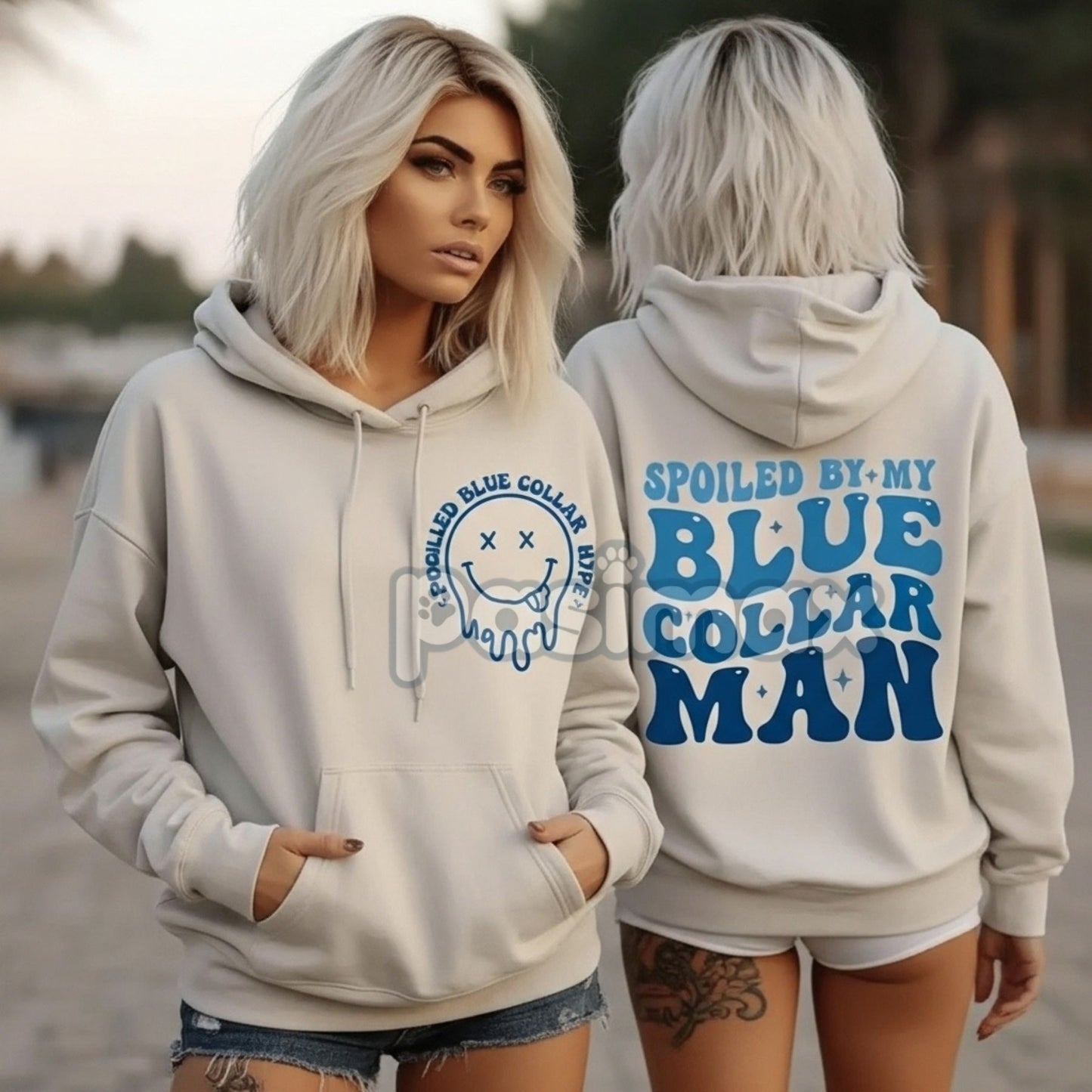 Spoiled Blue Collar Wife Hoodie – Proud Wife Pullover, Union Worker Gift for Her, Unisex Comfort