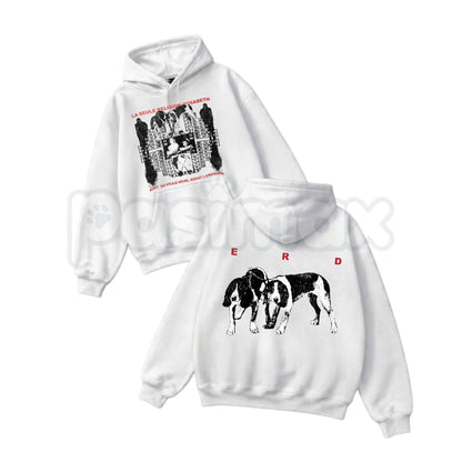 Enfants Riches Déprimés Vintage Graphic & Text Hoodie – Luxury Punk Aesthetic Pullover, Distressed Avant-Garde Streetwear Sweatshirt, Unisex Heavy Blend