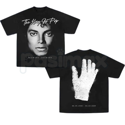 MJ Vintage Pop Music Graphic T-Shirt – Classic King of Pop Retro Tee, Premium 100% Cotton 80s Music Icon Top, Soft Lived-In Heavyweight Legendary Artist Shirt, Made in USA
