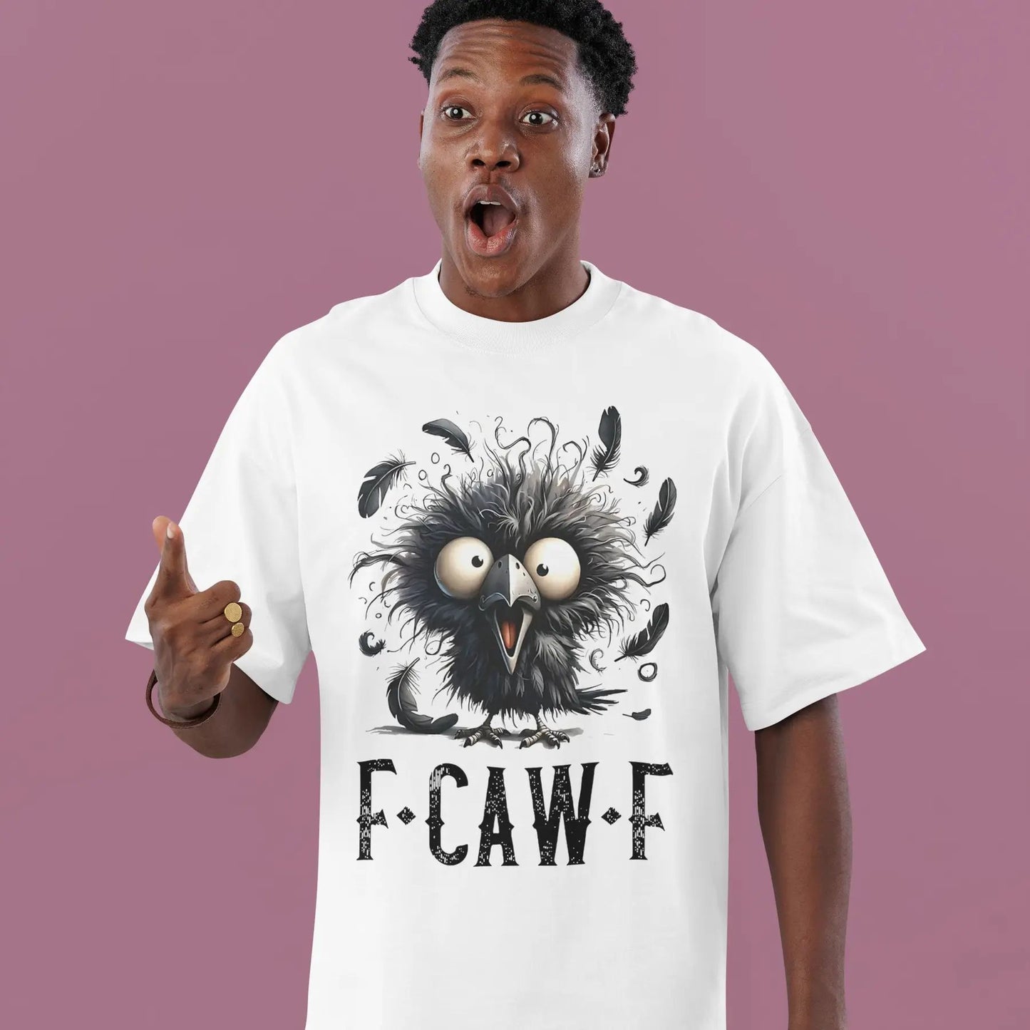 "F-Caw-F" Crow T-Shirt - Funny Bird Shirt, Unisex Graphic Tee with a Pun