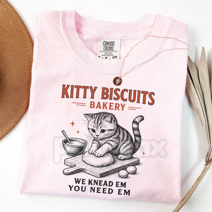 Comfort Colors® 'Sourdough Cat' Funny Meme T-Shirt – Cat Shirt, Retro Feline Humor Tee, Cozy Bread Lover Gift