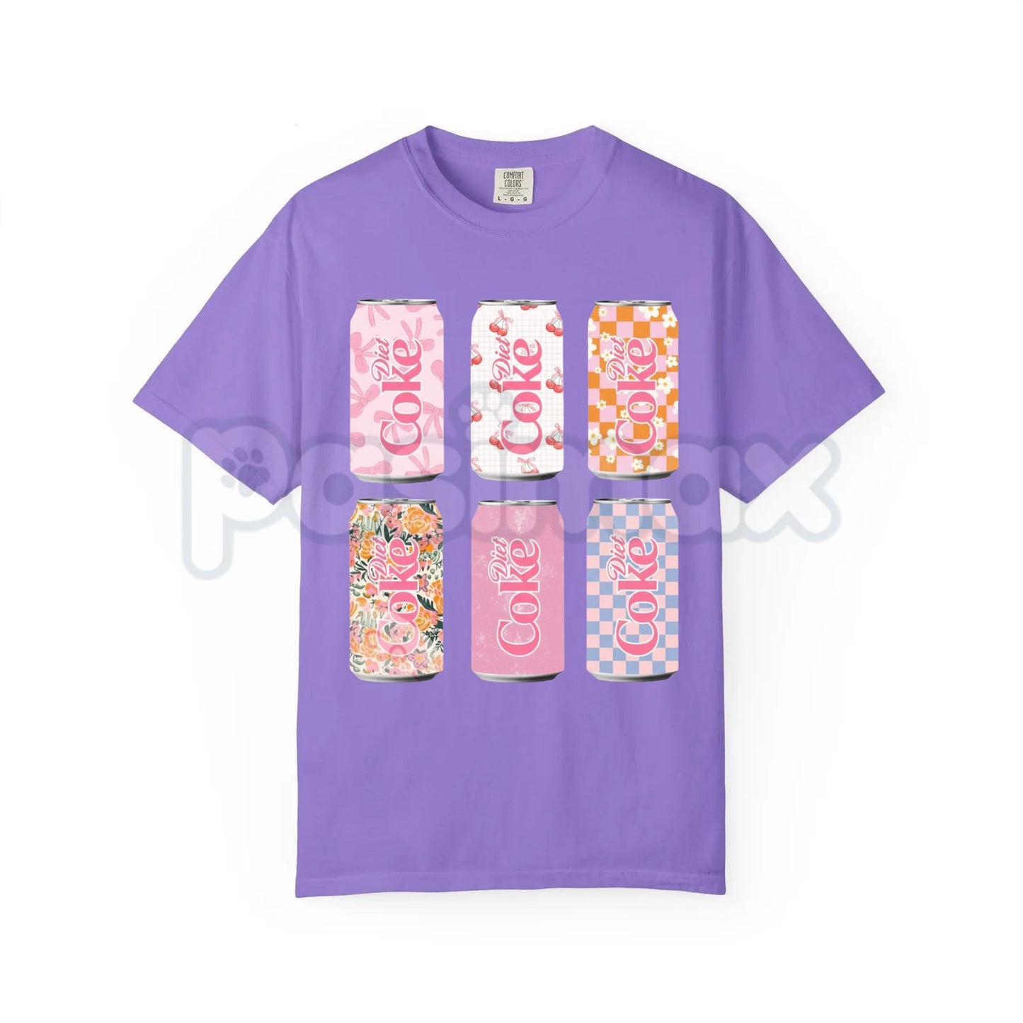 Comfort Colors® Vintage Multi Soda Cans Graphic Tee – Retro Pop Can Aesthetic Shirt, Colorful 90s Streetwear Top, Relaxed Fit Soda Lover Gift