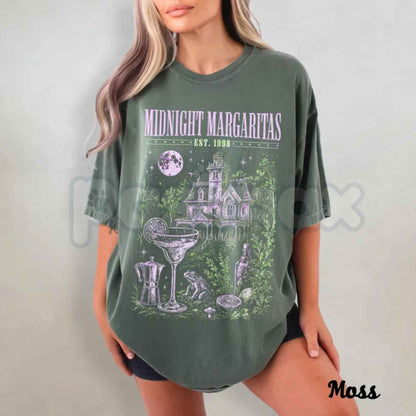 Comfort Colors® Midnight Margaritas T-Shirt – Witchy Cocktail Graphic Tee, Retro Halloween Spooky Season Unisex Top