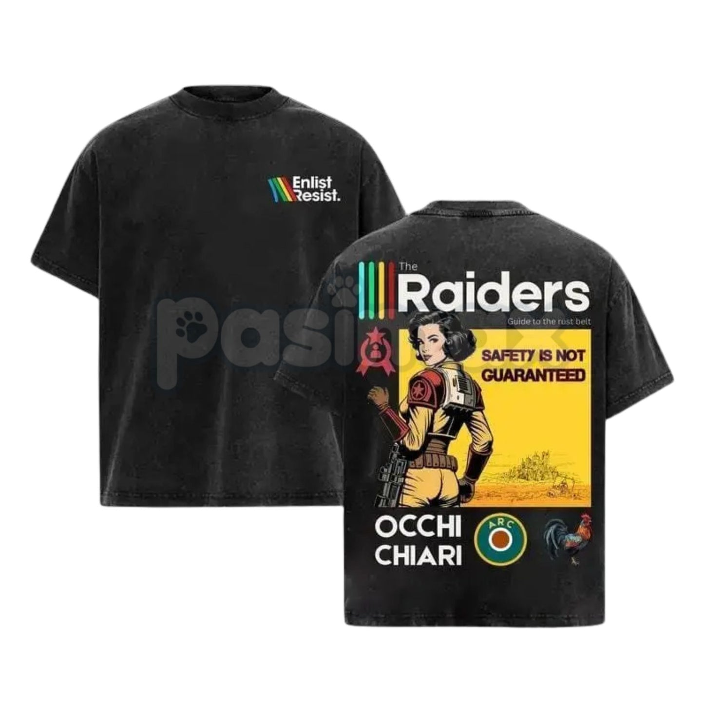 ARC Raiders Double Sided Washed T-Shirt – Vintage Shooter Game Graphic Tee, Heavy Cotton