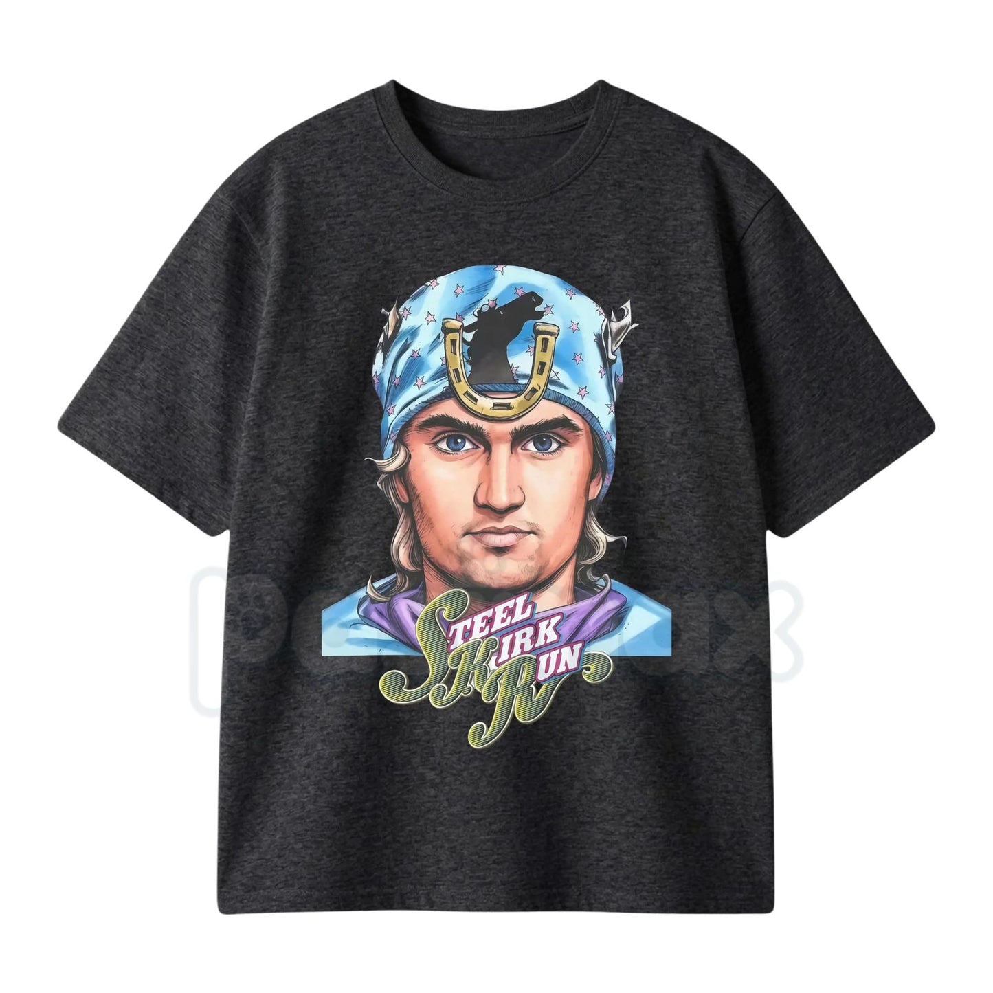 "Steel Kirk Run" JoJo & Star Trek Mashup T-Shirt – Kirky Joestar Graphic Tee, Premium 100% Cotton JJBA x Sci-Fi Top, Soft Lived-In Heavyweight Crossover Anime Shirt, Made in USA