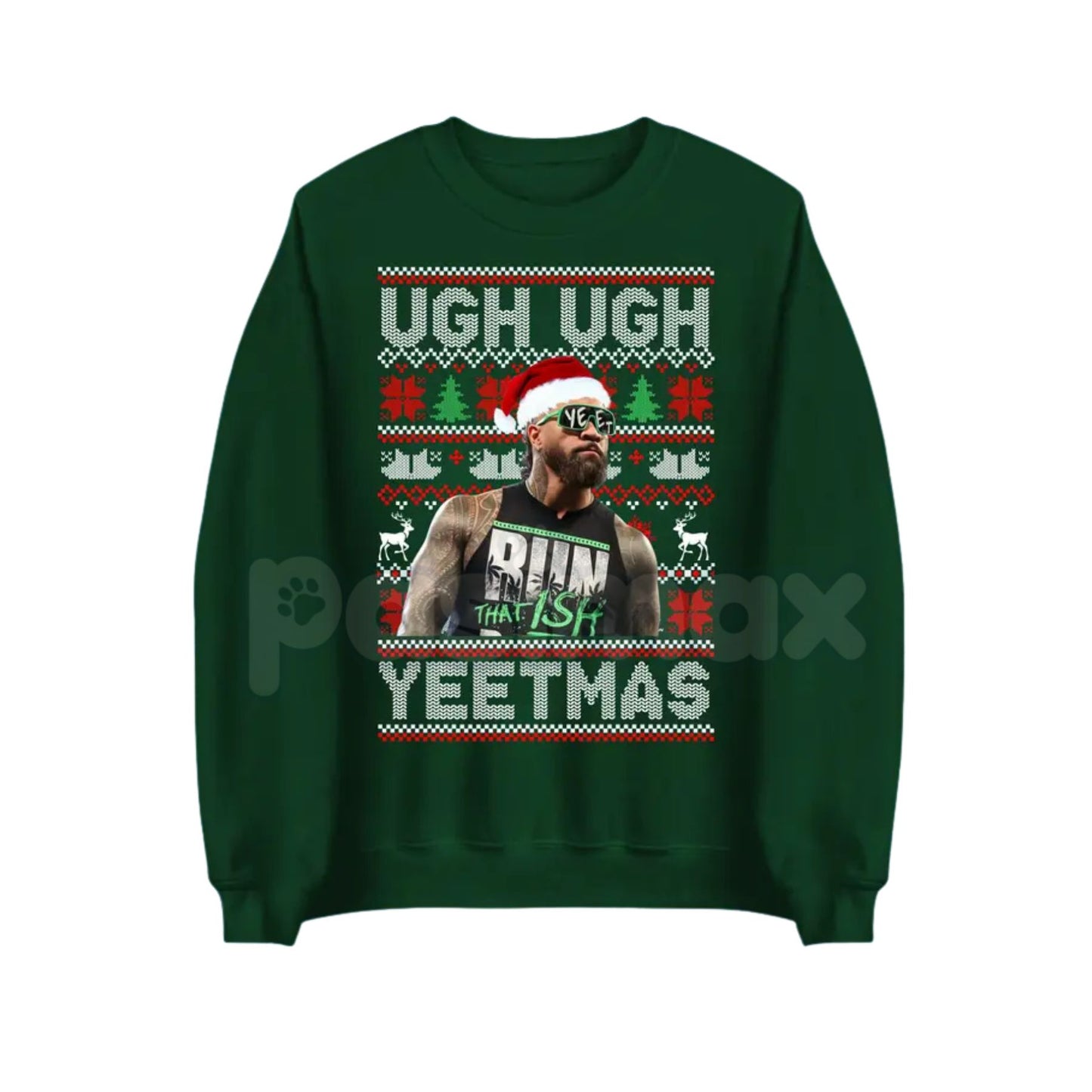 Ugh Ugh YEETMAS Jey Uso Sweatshirt | WWE Wrestling Holiday Jumper | YEET Themed Christmas Crewneck | Tribal Chief Era Fan Gift