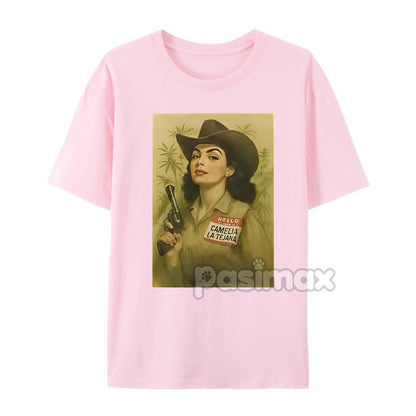 Camelia la Tejana T-Shirt - Iconic Folk Legend Apparel, Contrabando y Traición Merch