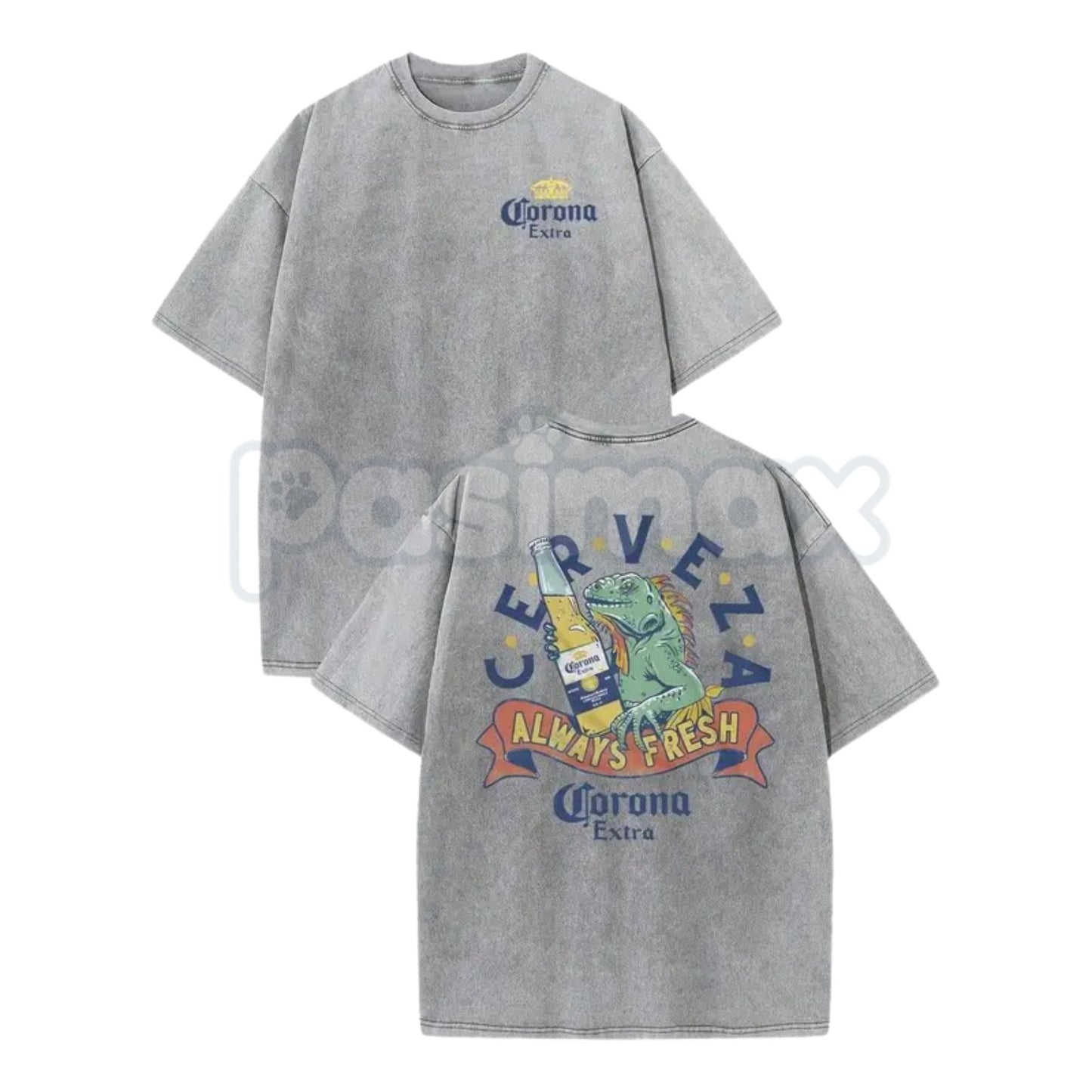 Corona Extra Always Fresh Vintage Washed T-Shirt – Retro Beer Graphic Tee, Lightweight Cotton Summer Lifestyle Top