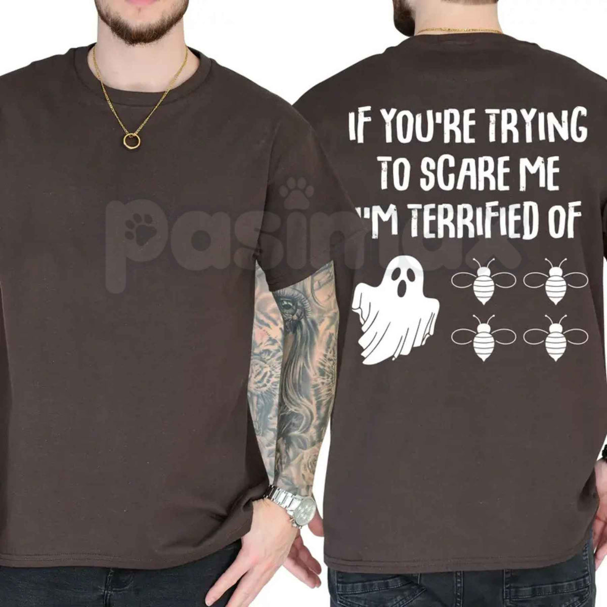 Funny Halloween Ghost Bee T-Shirt – Boo Bees Scary Humor Graphic Unisex Tee
