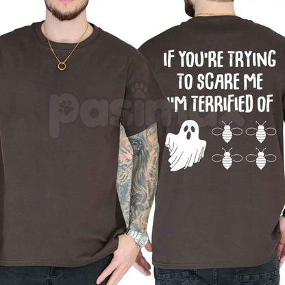 Funny Halloween Ghost Bee T-Shirt – Boo Bees Scary Humor Graphic Unisex Tee