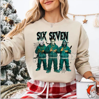 Funny "Six Seven" 67 Halloween Shirt | Slasher Movie Killers Sweatshirt – Horror Fan Gift
