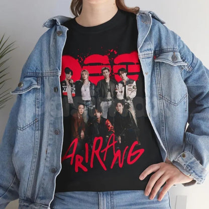 Bangtan Members "Arirang Magazine" Graphic T-Shirt – Retro K-Pop Editorial Fan Tee, Premium 100% Cotton Bangtan Boys Tribute Top, Soft Lived-In Heavyweight Seoul Style Shirt, Made in USA