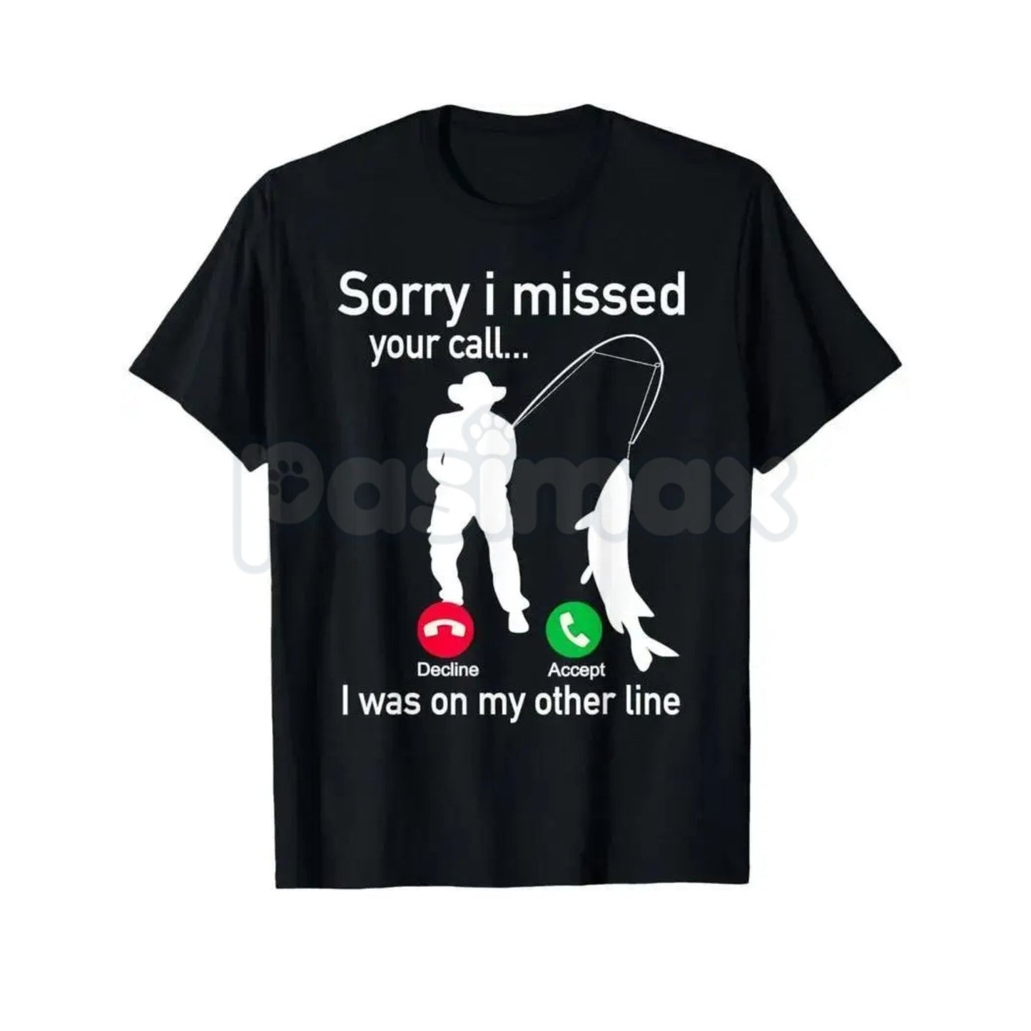 Funny Fishing Phone Call T-Shirt - Hooked Fishing Line Graphic Tee, Sarcastic Fisherman Out of Office Shirt, Premium Heavyweight Bass & Trout Angler Top, Humorous Fishing Gift for Men, Vintage Style Hook Line & Sinker Tee