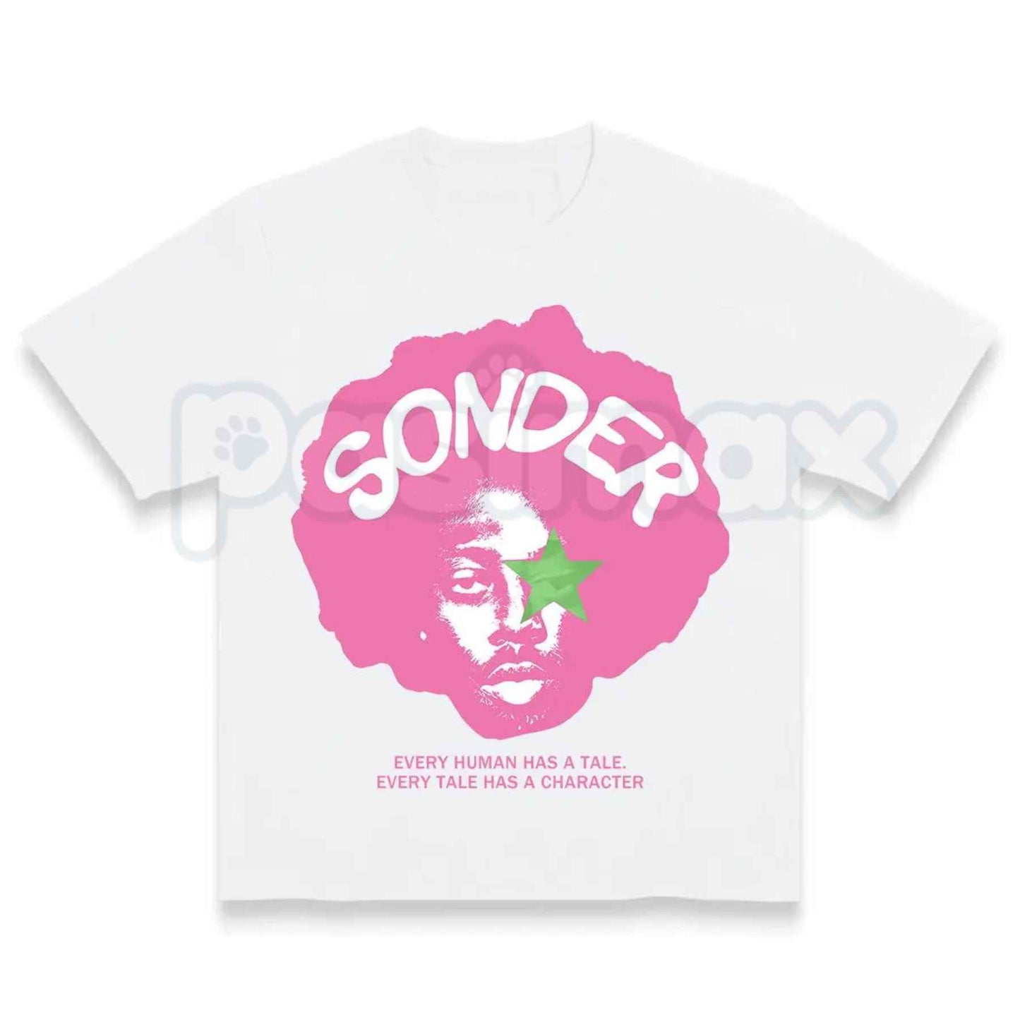 Bold Pink Sonder Lettering Geometric Print Rap Shirt – Modern Streetwear Graphic Tee, Minimalist Aesthetic Urban Unisex Hip Hop Fashion Shirt