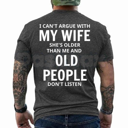 She's Older Than Me T-Shirt – Funny Wife Age Difference Husband Unisex Cotton Graphic Tee