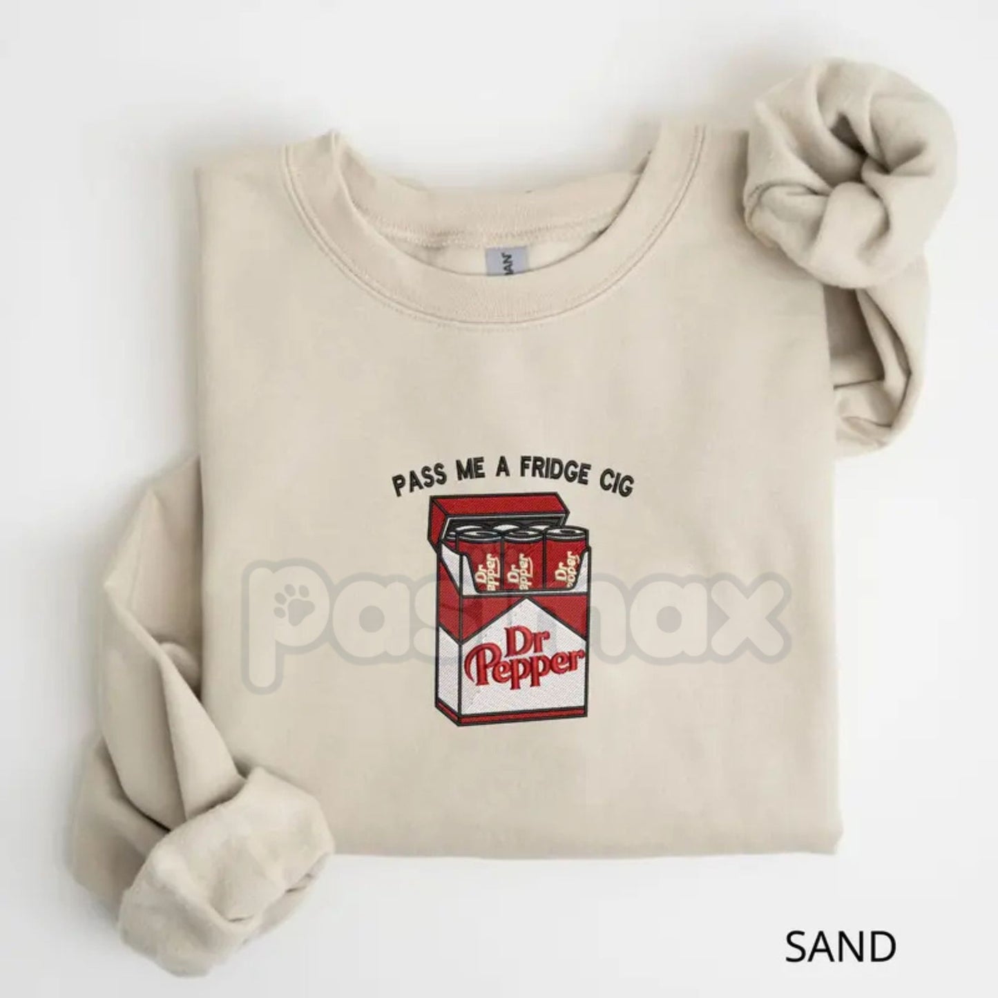 Embroidered Red Soda & Cig Pack Sweatshirt – Vintage Lifestyle Crewneck