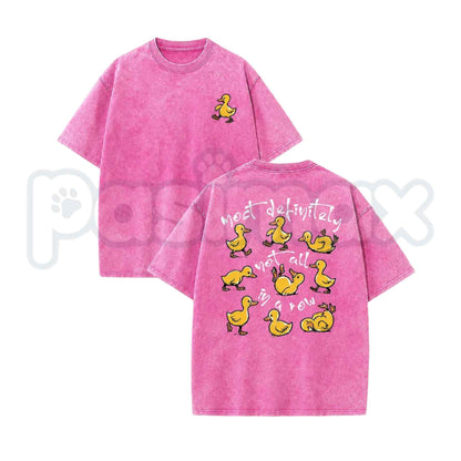 Funny Ducks In A Row Graphic Tee – Chaotic Energy Streetwear T-Shirt, Retro Humorous Sarcastic Meme Washed Lightweight Cotton Unisex Top